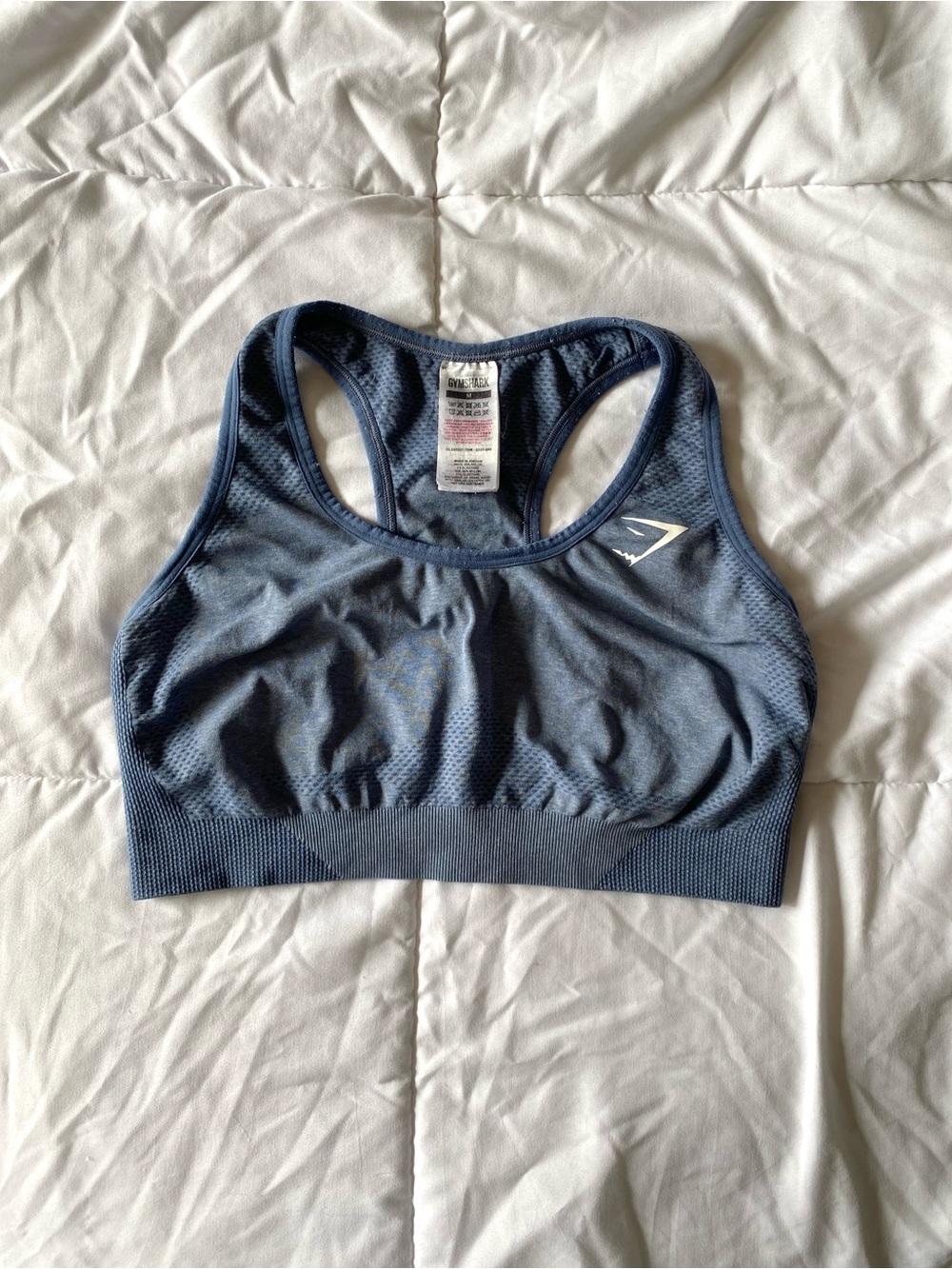 Gymshark Navy Blue Seamless Racerback Sports Bra